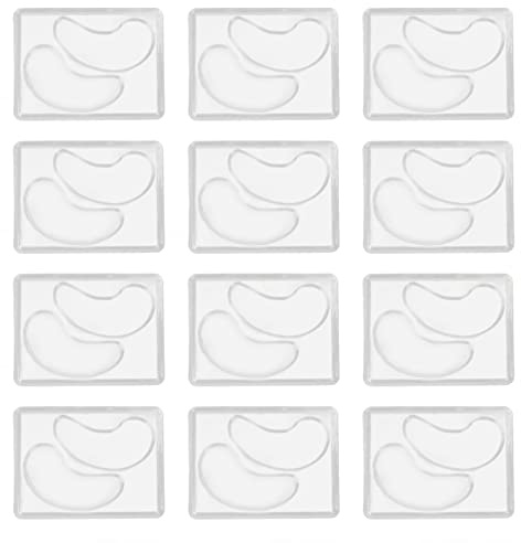 12pcs Stampi per Maschere per gli Occhi, Fai Te Sotto gli Occhi Patch Stampi Sicuro Sano Naturale Riutilizzabile Maschera per gli Occhi Trasparente Piastra Vassoio Patch