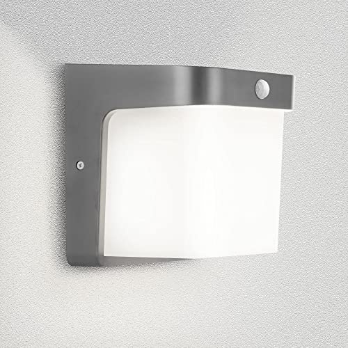 Maxkomfort Aussenleuchte Aussenwandleuchte mit Bewegungsmelder Graphit Grau E27 Fassung für LED geeignet Wandlampe 1703A1-GR