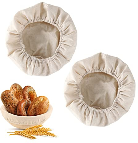AlgodóN Lino Prueba Pan Cesta, Forro de Tela Ovalado para Canasta, Forro de Tela de Cesta de Panificación, Tela a Prueba de Banneton, Para Cestas de Fermentación de Pan, 2 Piezas