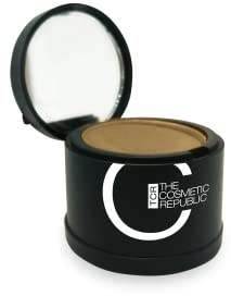 THE COSMETIC REPUBLIC - Polvos Cubre Canas Mujer Y Hombre - Retocador de Canas y Raíces de Larga Duración - Polvos para Tapar Canas y Retoca Raíces de Pelo - Maquillaje para Cabello - Tono Oscuro