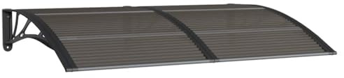 vidaXL Auvent de Porte, Marquise Solaire avec Support, Abri Protection contre Pluie, Banne Entrée Porte Patio, Noir 150x100 cm Polycarbonate