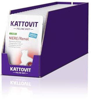 KATTOVIT - Nourriture humide pour chats | Nourriture humide pour chat pour soutenir la fonction rénale des chats adultes. Aliment diététique comme aliment complet dans un sachet fraîcheur | 24 x 85 g