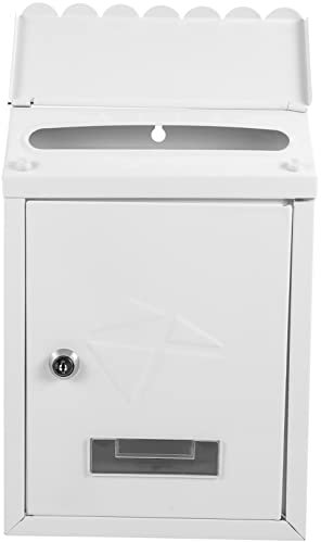HEMOTON Boîte aux Lettres Pratique et Facile à Utiliser Murale Vintage en Fer Beige Capacité Adaptée pour Courriers, pour Maison et Communauté Extérieure