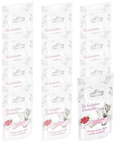 Dehner Premium Lovely Katzensnack, Ergänzungsfutter zuckerfrei / glutenfrei, für ernährungssensible Katzen, Rind / Minze, 12 x 50 g (600 g)