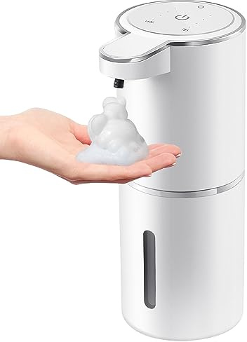 Gotofine Automatic Foaming Soap Dispenser, 4-Level Adjustable Foam, Wall Mount, USB Rechargeable, 12.8oz/380ml, Touchless Hand & Dish Soap Dispenser for Bathroom, Kitchen, Hotel, Restaurant
