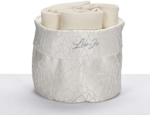 Russo Tessuti Confezione da Bagno Cestino + 4 Lavette Ospiti in Spugna Idea Regalo LIUJO Lurex-Argento