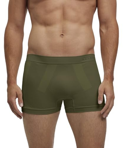 FALKE Men's Warm M Bx Functional Yarn Quick Dry 1 Piece Base Layer Underwear, Green Herb 7754, S