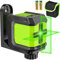 Onherm Livella Laser Autolivellante, 4 Livelli di Luminosità, Laser Verde Verticale/Orizzontale, ±4° Livellamento, IP54 Antipolvere Impermeabile, Supporto magnetico 360°, per interni DIY e cantieri