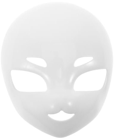 LIFKOME DIY Unpainted Masquerade Mask, White Full Face Blank Paintable Drama Masquerade Mask for Halloween Costume Mardi Gras Crafts