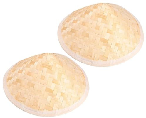 STOBOK 2pcs Bamboo Woven Straw Hat for Boys and Girls Painting Decorative Hat for Classroom Decor and Diy Crafts