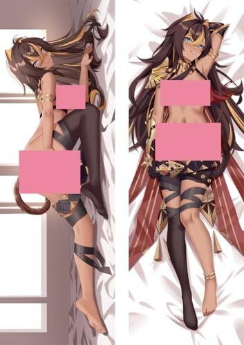 JNLIFT Anime Kissenbezug für Genshin Impact Dehya,Anime Pillowcase Hochwertiges Full-Body Umarmungskissen Bezug,Body Kissenbezug Seitenschläferkissen Bezug,2wt(2waytricot)-150x50cm