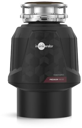 InSinkErator Premium 550 EC Food Waste Disposal Unit for Sink Use with Air Switch - Kitchen Sink Accessories, Gadgets - 20.9 x 20.9 x 31.2 cm - Black