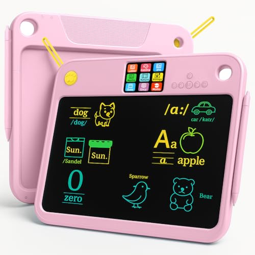 16 Zoll LCD Lern-Tablet für Kinder 3-7 Jahre | Doppelseitige Schreibtafel mit 9 Lernkategorien ，Leicht & Reisefreundlich Lange Akkulaufzeit Type-C Ladung & Lock-Funktion，Ideal für Schule & Zuhause