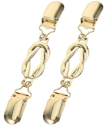 Besportble 2 StüCk Pullover Clips Damen Gold Klassisch Glatt Strickjacken Clip Schalknopf Broschen Taillenklemme FüR Kleidung