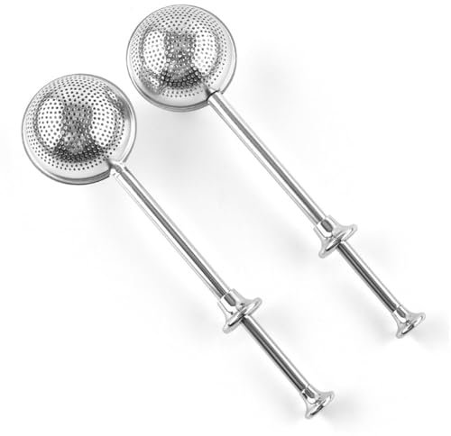 2 Pcs Flour Sifter for Baking Baker's Dusting Wand Stainless Steel Tea Strainer for Baking Sugar Flour Spices Powdered Sugar Shaker Duster Sifter