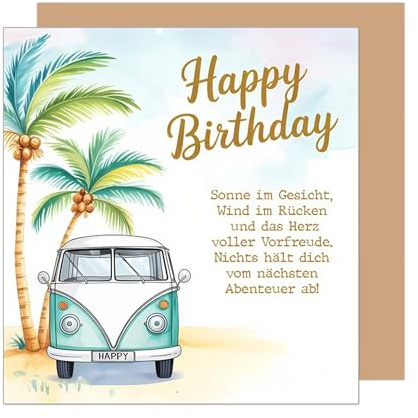 Edition Seidel Premium quadratische Glückwunschkarte mit Umschlag. Geburtstagskarte Geburtstag Karte Glückwünsche Erfolg Motto (GQ490 SW025)