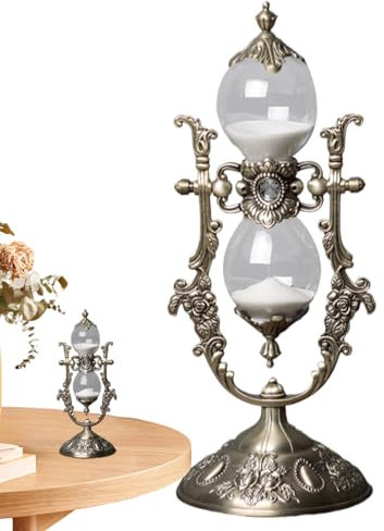 Retrò | Orologio a Sabbia Decorativo 15 Minuti - Strumento di Tempistica preciso per Arredamento Casa, Soggiorno e Camera da Letto, Decorativa in Sabbia