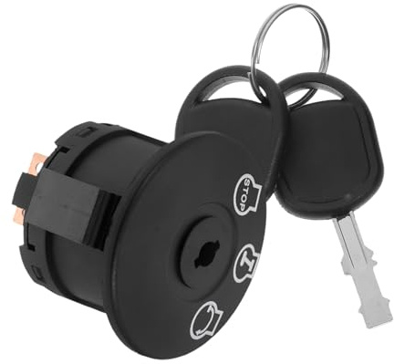 AKOOSY Interruttore Accensione Trattorino con Chiave Compatibile Cilindro Flessibile per Tagliaerba Installazione Facile e Accensione Affidabile