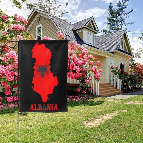Bandiera della mappa dell'Albania, bifacciale, 28x40 pollici, decorazione per esterni