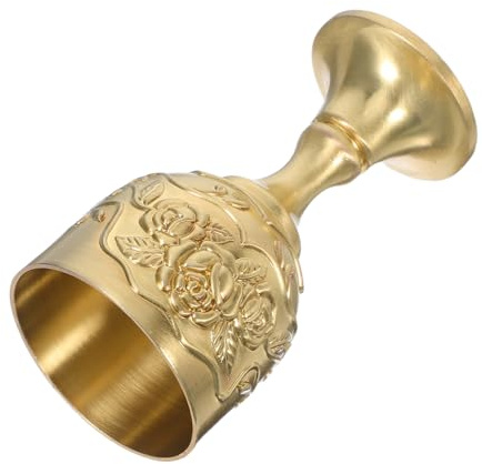 Cáliz de Bronce Antiguo con Artístico Copa Vintage para Vino y Licor Diseño Ergonómico de para Bodas Ceremonias Religiosas y Decoración Rústica