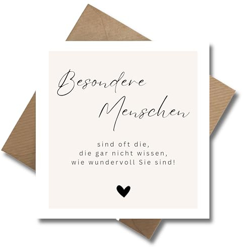 WBdesignz Grußkarte „Besondere Menschen“ mit Umschlag – hochwertige Karte für Freunde, Kollegen, Familie oder besondere Menschen - Freundschaftskarte, Dankeskarte (125 x 125 mm)