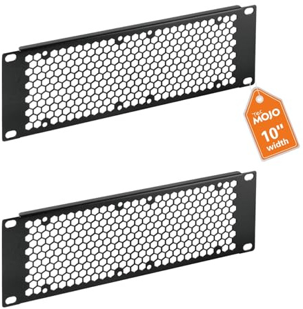 Tecmojo Panel ciego de acero para montaje en rack de 10 pulgadas y 2U, para armarios de servidores de 10 de ancho, gabinetes de red, centros de datos, laboratorios domésticos, color negro (2 unidades