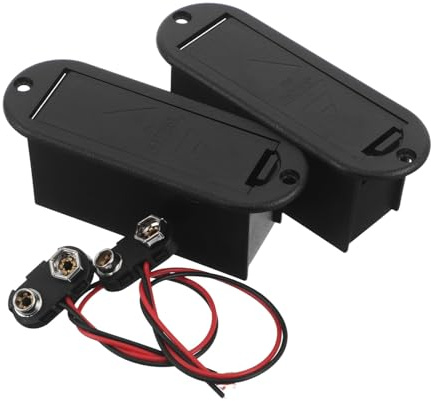 LALADEFIEE Lot de 2 boîtiers pour piles 9V - Compartiment pour piles de micro de basse active avec mousse anti-vibrations pour accessoires de guitare et basse électriques, 7,6 x 4 x 2,5 cm