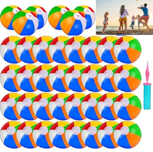 3-45 Stück Wasserball aufblasbar, 20cm Strandball, Wasserball Kinder und Erwachsene Sommer-Pool-Party-Spielzeug, Strand Spielzeug, Party Favors für Schwimmbad Schwimmball (Regenbogen-20CM, 3)