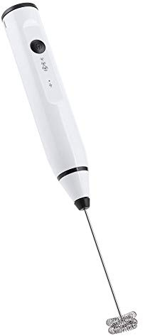 KIMISS Mélangeur de Mousseur à Lait Portatif Rechargeable, pour Batteur à café et à œufs, Machine à Mousse électrique Portable pour Latte Art (WHITE)
