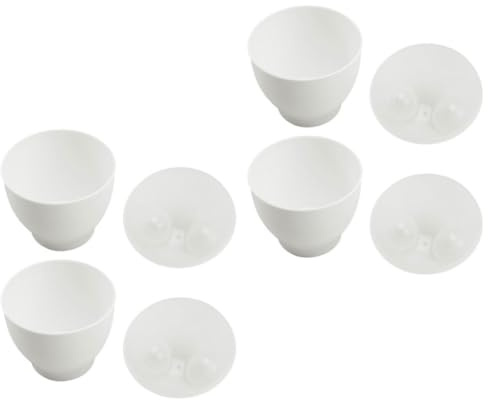 Uonlytech Set 4 Pezzi di Bicchieri per Cuocere Uova al Microonde in Pp, Utensile da Cucina per Colazione, Mantiene L'umidità e Cuoce Rapidamente le Uova