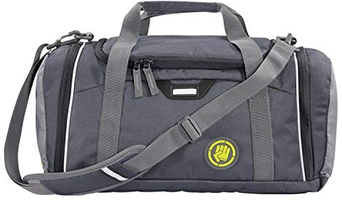 Coocazoo Sporttasche SporterPorter „Shadowman“, grau, Nasswäschefach, Seitentasche, Schuhfach, Abnehmbarer, Verstellbarer Schultergurt, für Jungen ab der 5. Klasse, 20 Liter
