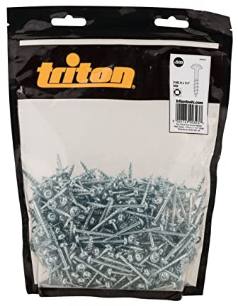 Triton 560821 Tornillos Galvanizados con Cabeza de Arandela y Rosca Gruesa, Plata, Set de 500 Piezas