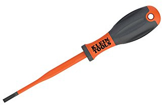 100 mm VDE Insulated Screwdriver, 4.0 mm CAB Tip Klein Tools 32243INS , Orange