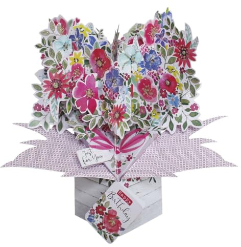 Grattis på födelsedagen bukett blommor födelsedag pop up gratulationskort 3D popup-kort