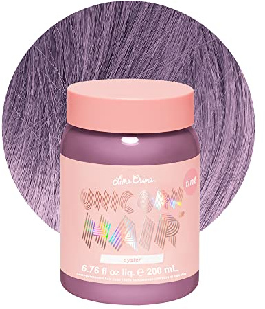 Lime Crime Pastel Colored Unicorn Hair Tint, Oyster (Lavender Grey) - Damage-Free Semi-Permanent Hair Color Conditions & Moisturizes - Temporary Hair Dye Kit Has Sugary Citrus Vanilla Scent - Vegan