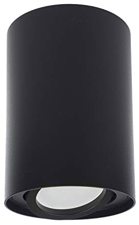 Maclean MCE422 B Plafonnier en aluminium orientable avec douille GU10 pour ampoules LED et halogènes jusqu'à 40 W Montage en saillie Noir