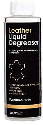 Liquid Leather Degreaser - For Quickly Removing Grease & Oil Stains From Leather (250ml)