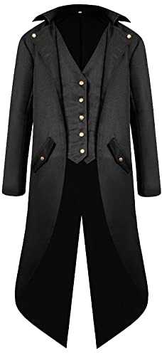 kinstell Män steampunk vintage bakkappa jacka medeltida gotisk viktoriansk rock rock rock halloween uniform kostym cosplay