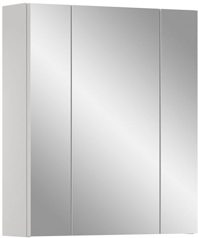 xonox.home - Spiegelschrank Linus 60x70x18 cm in Front Spiegelfläche Korpus weiß - Badspiegelschrank Spiegelschränke fürs Bad - modern, praktisch und funktional
