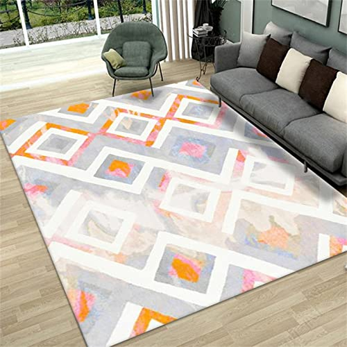 DJHWWD Teppich Angebote pink Waschbare Teppich Teppich hell Drucken Kristall Samt Schlafzimmer Abstrakt 100x160cm Sofa jugendzimmer teppiche fã¼rs kinderzimmer