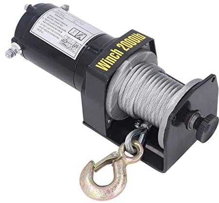 24 V elektrische Seilwinde 907 kg elektrische Seilwinde Kupferkern automatische Bremse zum Abschleppen Heben