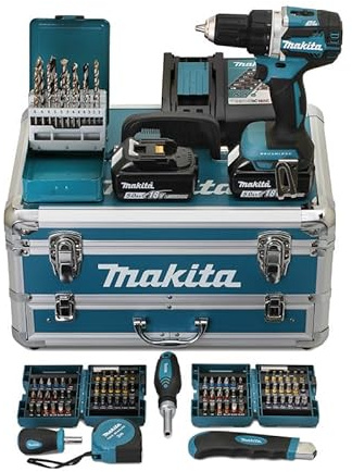 Makita Bohrschrauber 18 V 5,0 Ah + 96 Zubehörteile