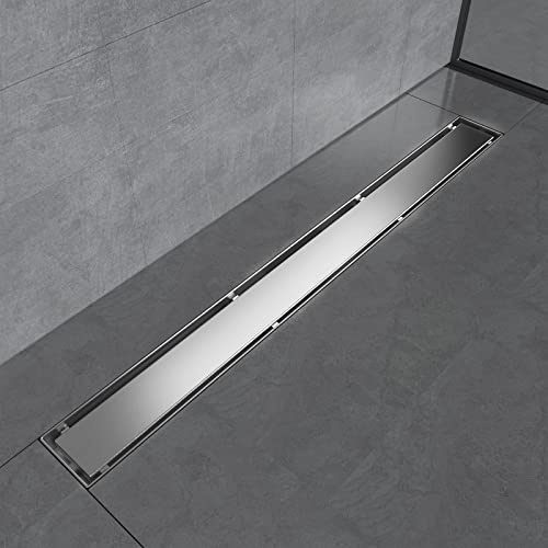 EMKE Duschränna 70 cm rostfritt stål duschavlopp platt, sifon med luktstopp/hårsil kantavlopp, 2–1 i design sidoradsdesign duschavlopp avloppsränna dusch, duschavlopp för badrum
