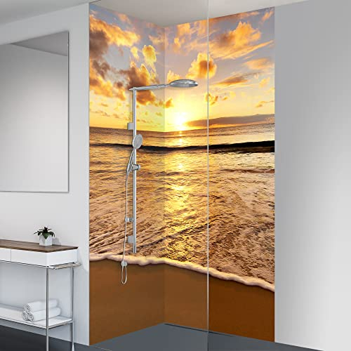 yourplate Duschrückwände mit individueller Größe (2 Rückwände – Premium Matt – so07) – Duschrückwand Alu mit Feuchtigkeitsschutz – Rückwand Dusche zur einfachen Montage