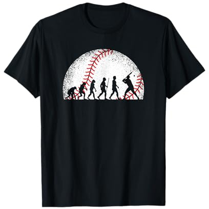Baseball Evolution Vintage Baseballspieler Herren Jungen T-Shirt