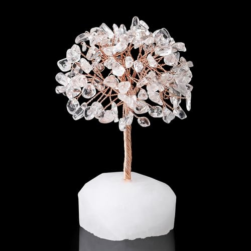 XIANNVXI Clear Quartz Tree,Clear Quartz Crystal Tree of Life | Healing Crystal Gifts,Tumbled Stones Tree,Reiki Feng Shui Living Room Decor