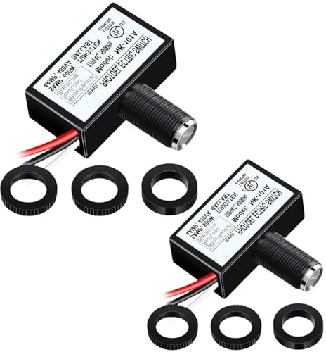 AUTIDEFY 2-Pack 120VAC Light Control Sensor Switch, Outdoor Dusk to Dawn Photoelectric Light Sensor, Auto-on Off Hard-Wired Post Eye Light Control for Controlling All Kinds of LED Lamps.