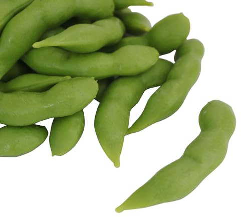 XGNG 24PCS Food Model Market Display Props Faux Soybean Pods Realistic Vegetable Bean Models Artificial Soybeans for Home Kitchen