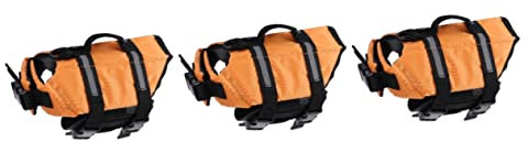 Sosoport 3-teilige Schwimmweste Für Hunde Größe Xs Orange Angenehme Textur Reflektierendes Design