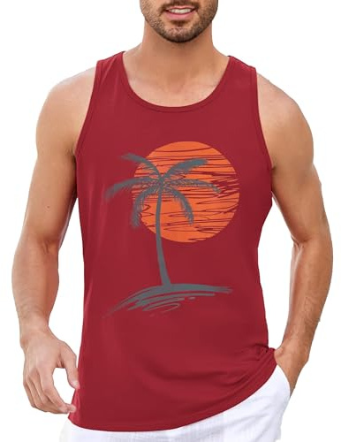 Runcati Herren Printed Tank Top Ärmelloses Sport Muskelshirt | Regular Fit, Baumwolle, Fitness, Gym, Training, Sommer, Unterhemd, Atmungsaktive, Bodybuilding